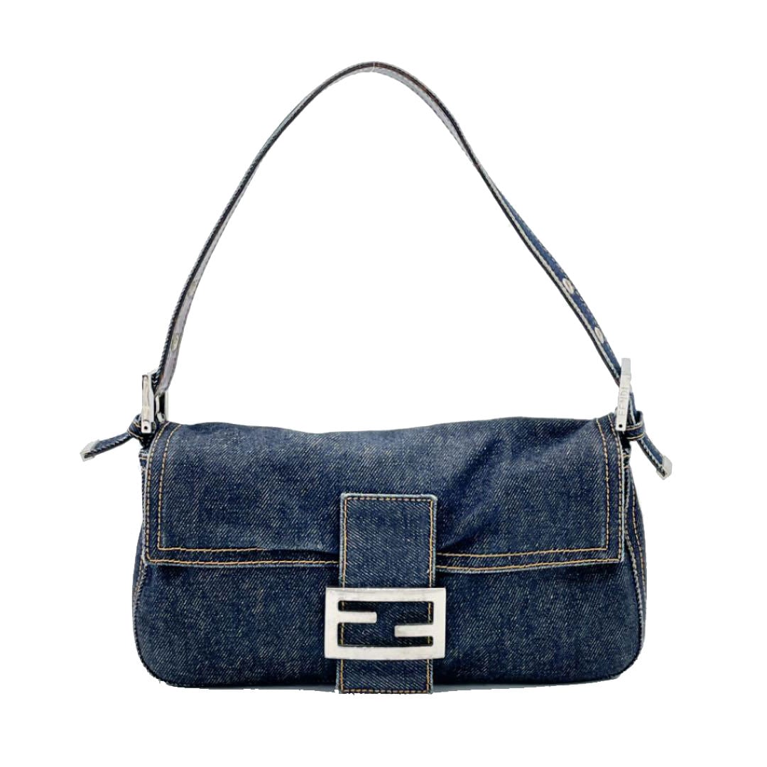 FENDI フェンディ マンマバケット ショルダーバッグ デニム インディゴ