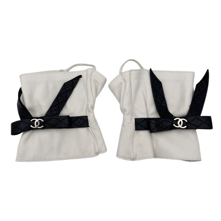 CHANEL シャネル フィンガーレス グローブ 手袋 ココマーク リボン