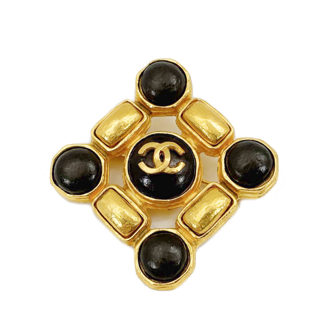 CHANEL シャネル ヴィンテージブローチ ココマーク カラーストーン 97A