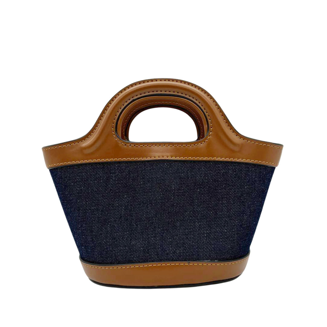 MARNI マルニ トロピカリア マイクロ 2WAY カゴバッグ デニム&レザー