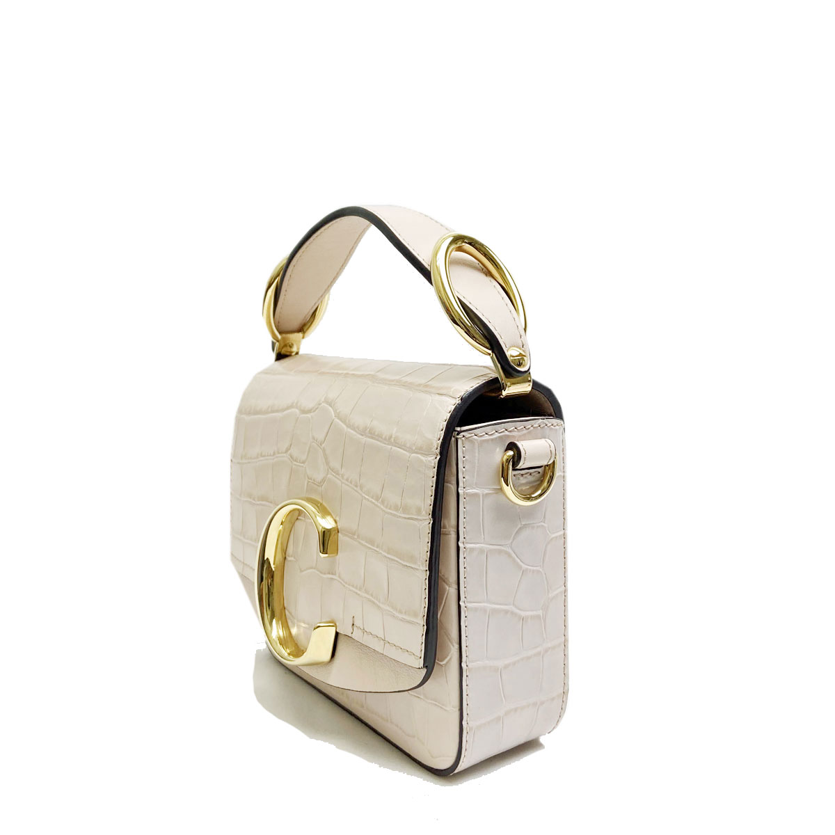 Chloe クロエ C 2WAY ミニショルダーバッグ 型押し レザー ピンク