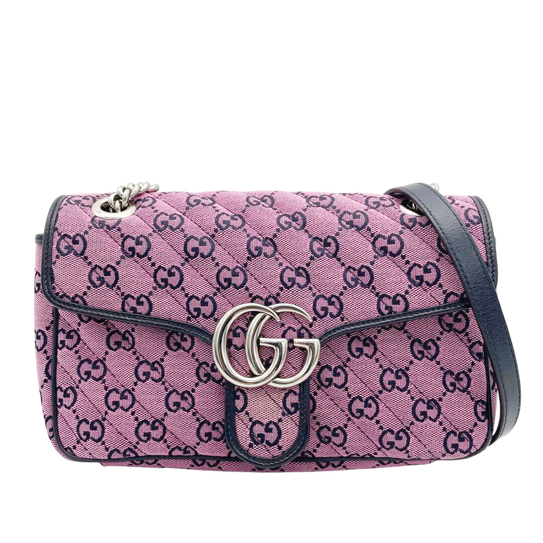 GUCCI グッチ GGマーモント スモール ショルダーバッグ キャンバス