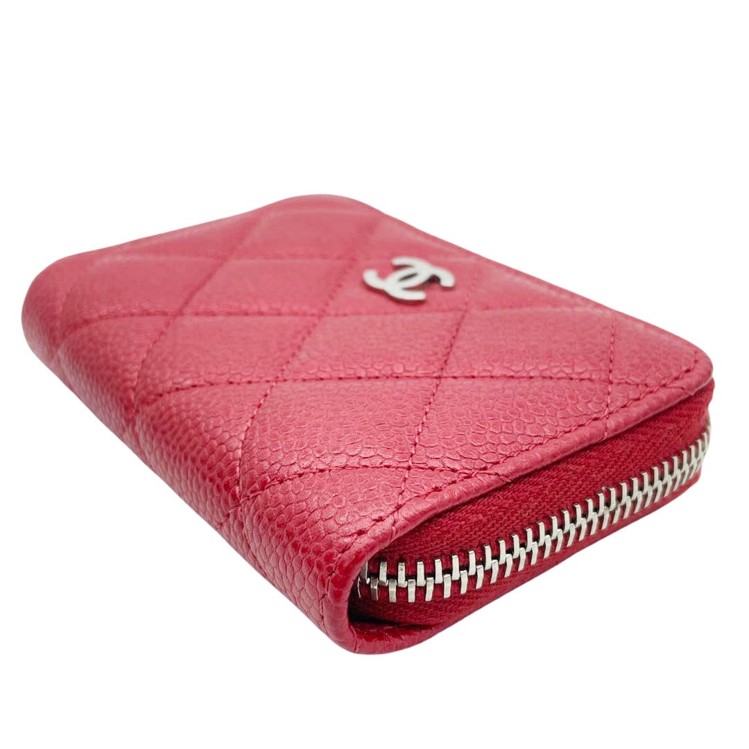 CHANEL シャネル マトラッセ コインケース キャビアスキン レッド