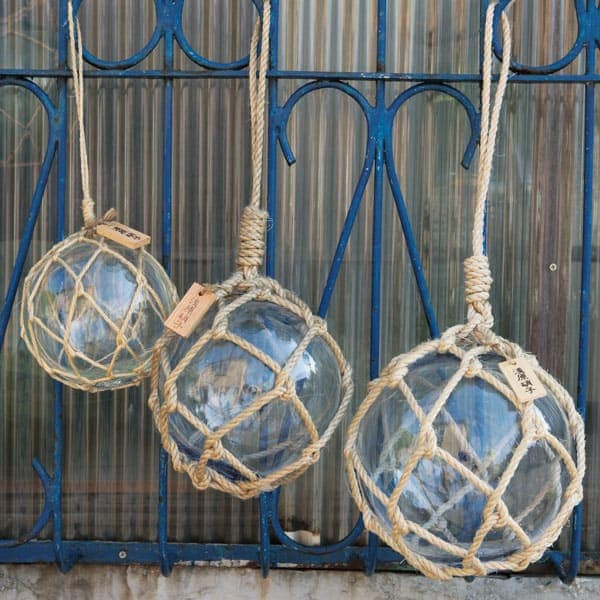 ガラス浮球 浮き玉 ガラス玉 漁具 99個セット 網紐付き