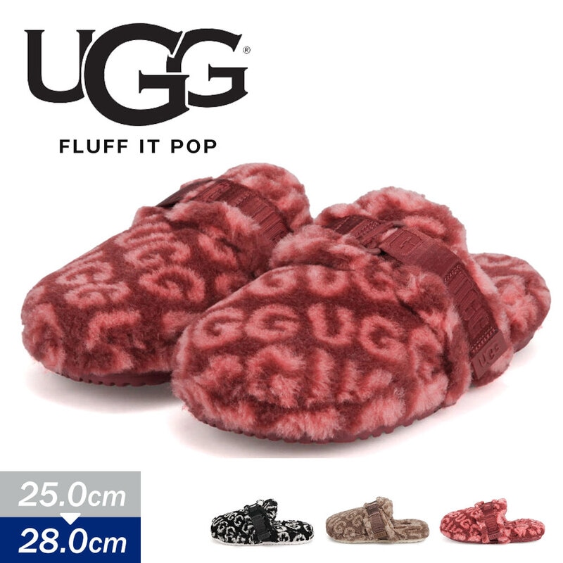 アグ サンダル メンズ フラッフ イット ポップ ムートンスリッパ