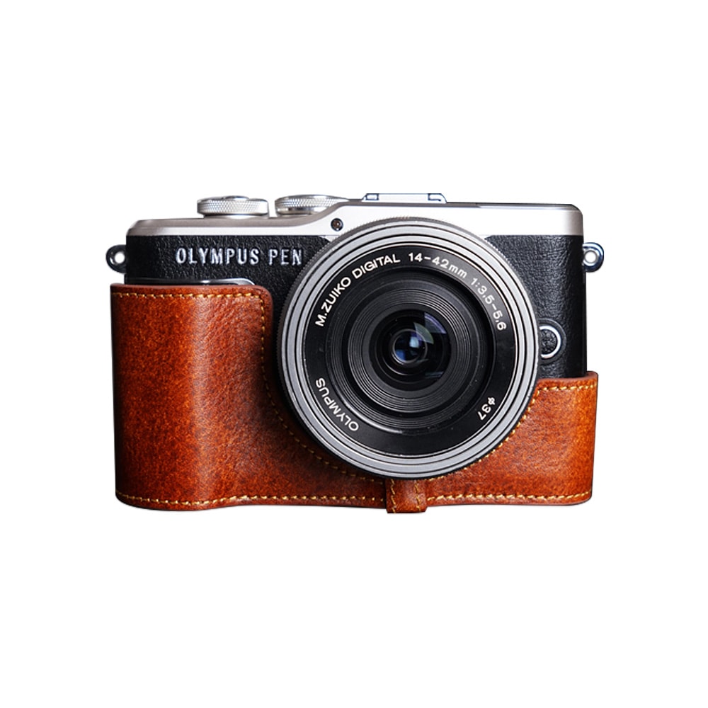 TP Original OLYMPUS PEN E-PL9 用 ボディーハーフケース ブラウン