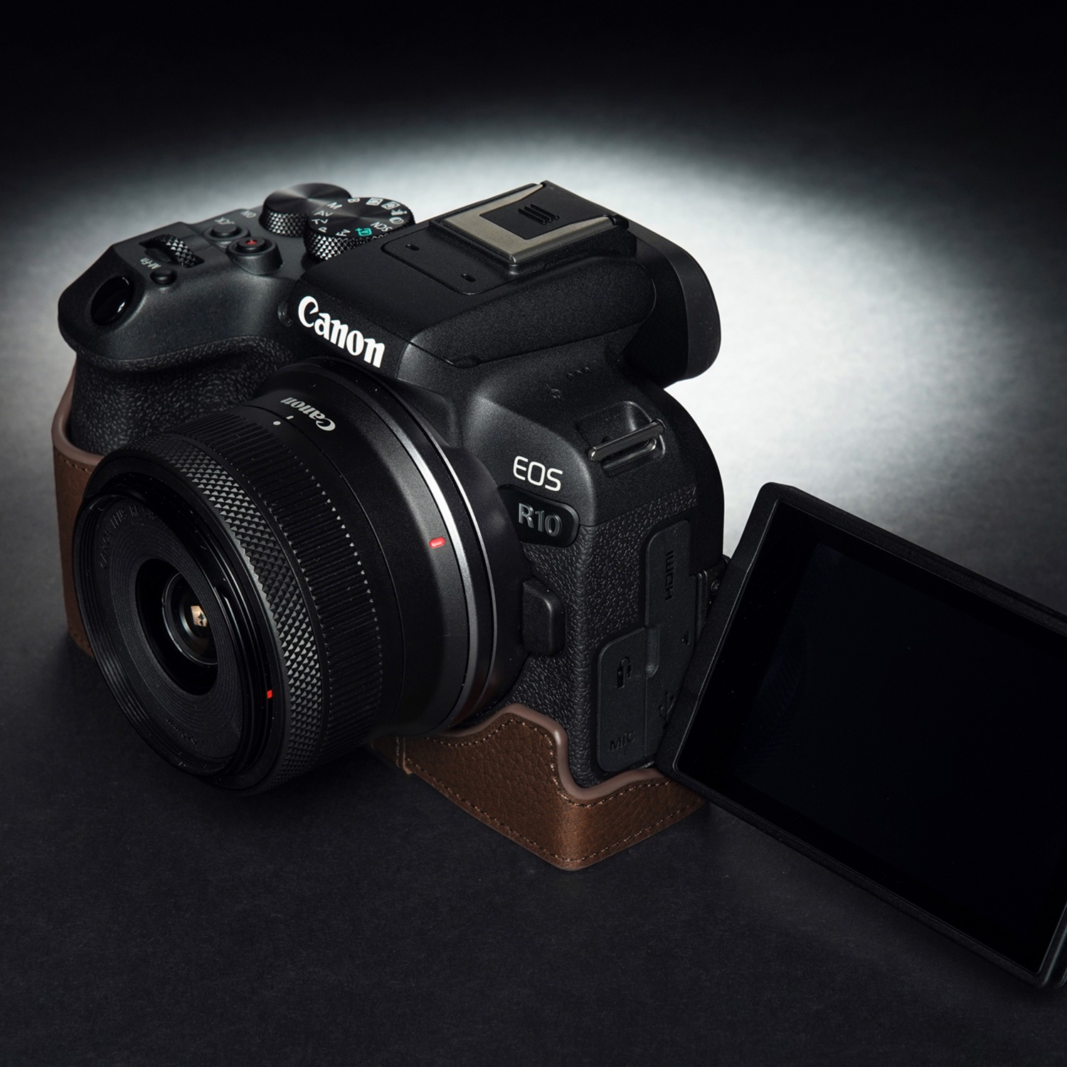TP Original Canon EOS R10 用 ボディーハーフケース ダークブラウン