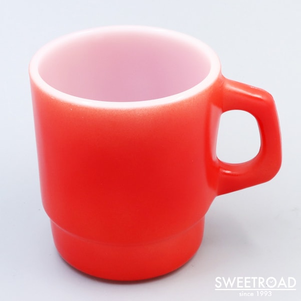 FIRE-KING ファイヤーキング スタッキングマグ カラーマグ 赤橙色