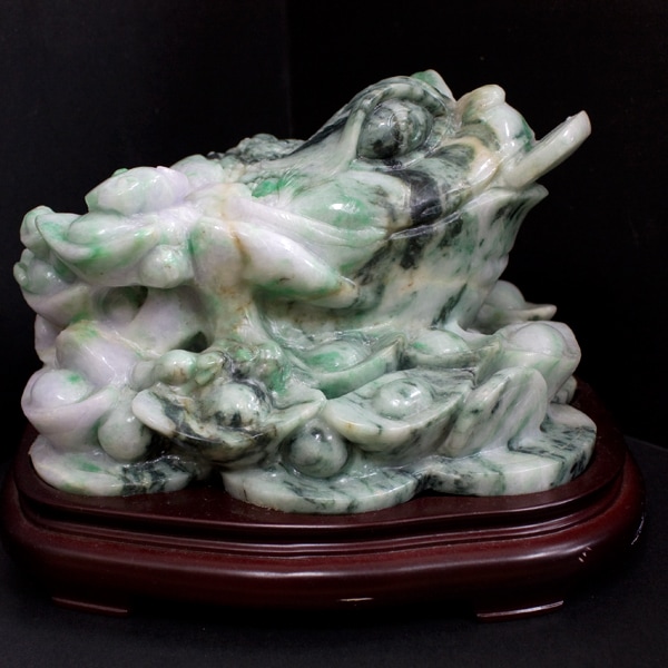 ☆高級一点物☆【彫刻置物】本翡翠 (台付き) No.68 | すべての商品