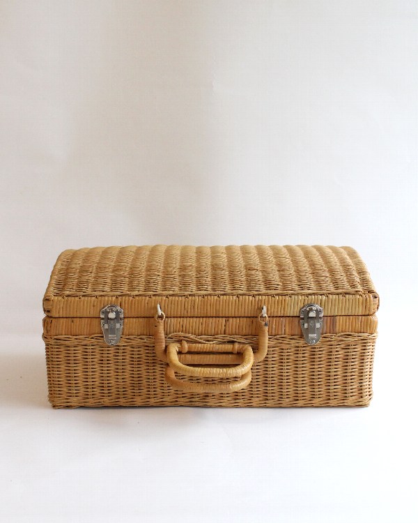 ラタンピクニックバスケット トランク型