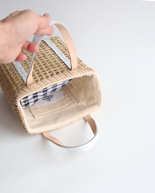 warang wayan(ワランワヤン) amiami革手バスケット ホワイト S[生活