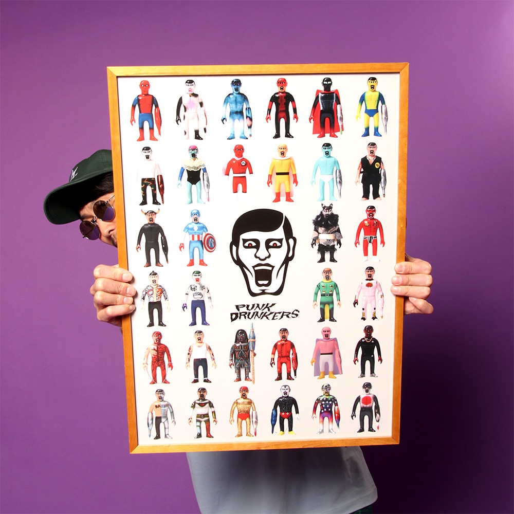 パンクドランカーズPUNK DRUNKERSあいつ ソフビポスター第2弾 額付き