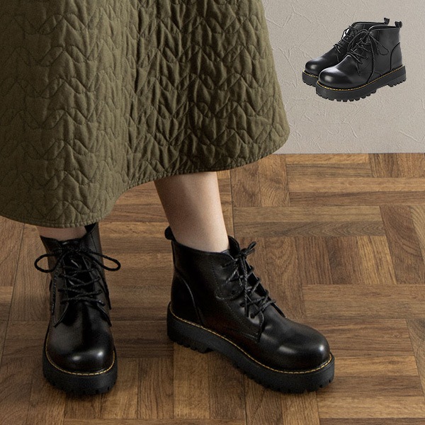 裏起毛厚底レースアップブーツ | レディース,シューズ,ブーツ