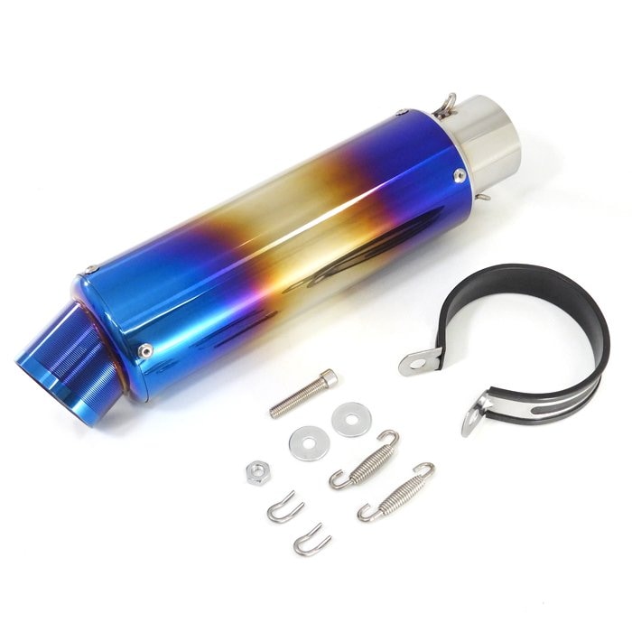 汎用 60.5Φ ステンレス スリップオンマフラー GP サイレンサー チタン