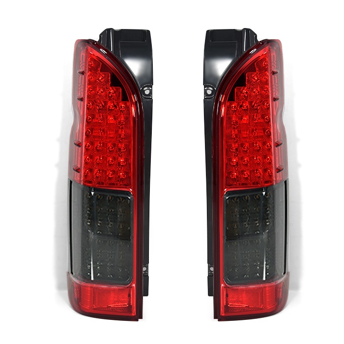 200系ハイエース 4型以降純正ルック LEDテールランプ スモーク×レッド