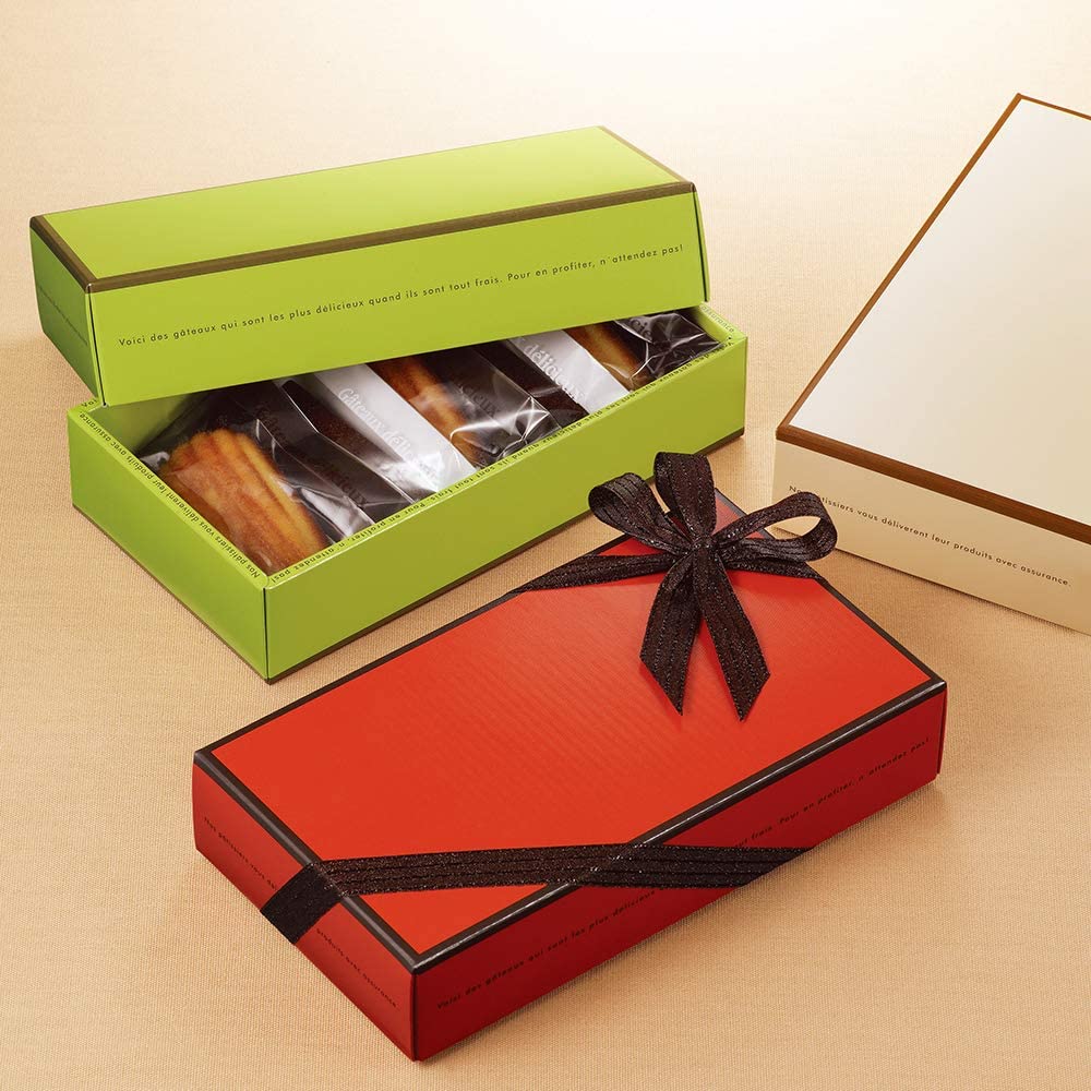 菓子箱】ドゥミセック 5個用箱 グリーン（内寸200×105×45H） 200個