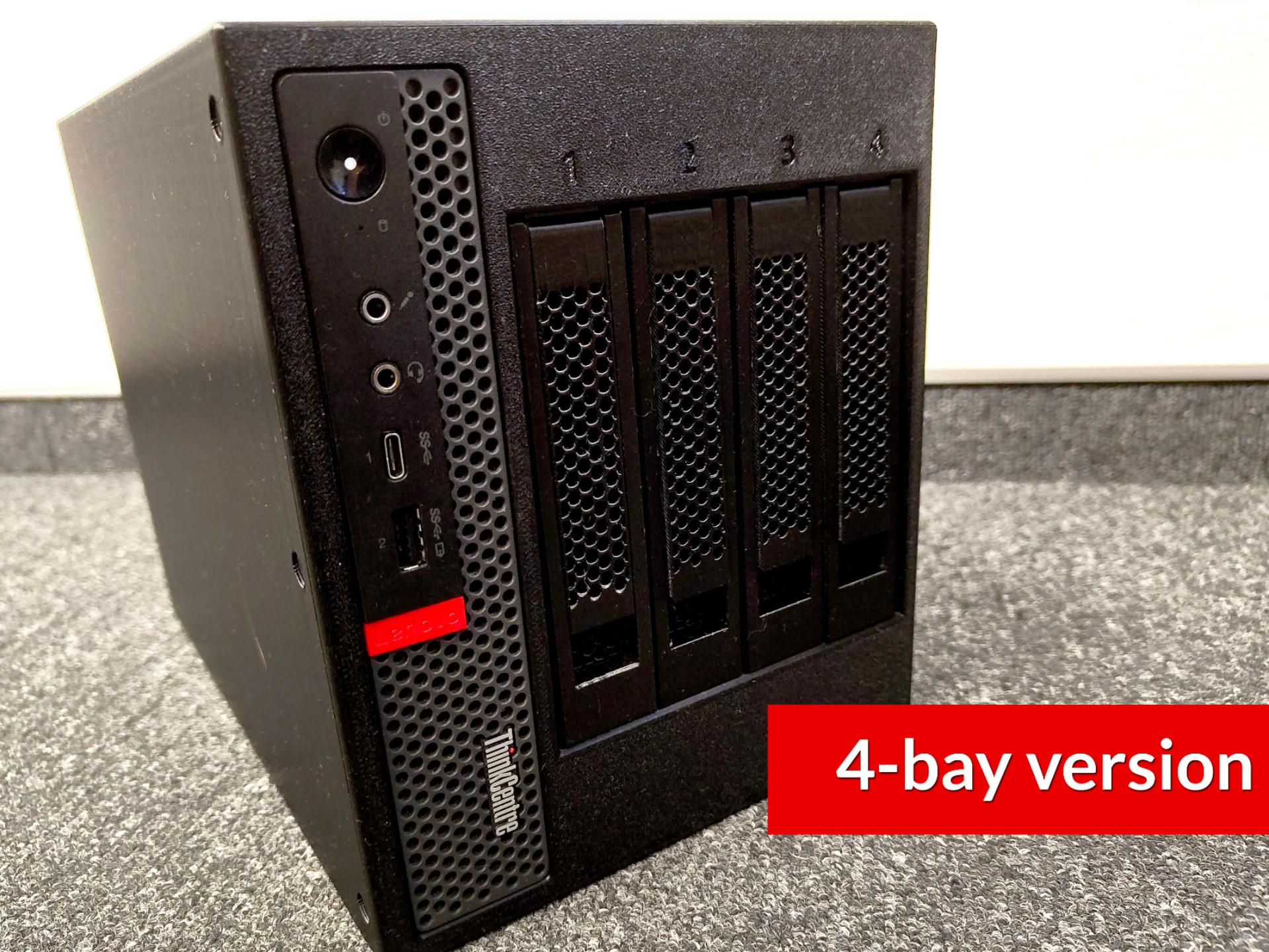 ThinkNAS - 4x HDD NAS enclosure for Lenovo M920q - Free 3D Print