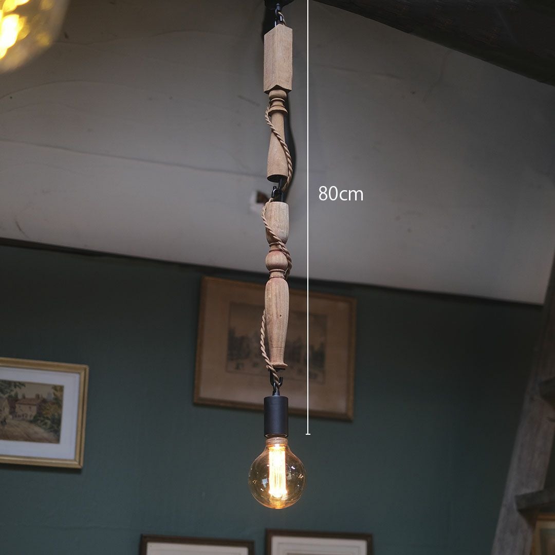 古材のウッドスピンドルペンダントライト L(電球別売り)の通販MALTO
