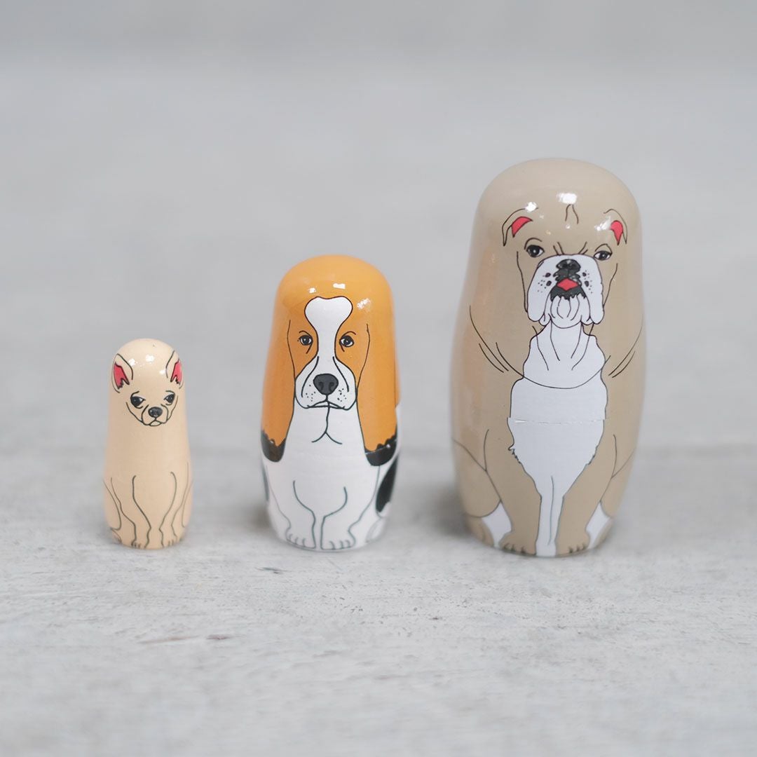 かわいい犬のマトリョーシカ MIDORI KOMATSU 置物 おしゃれな