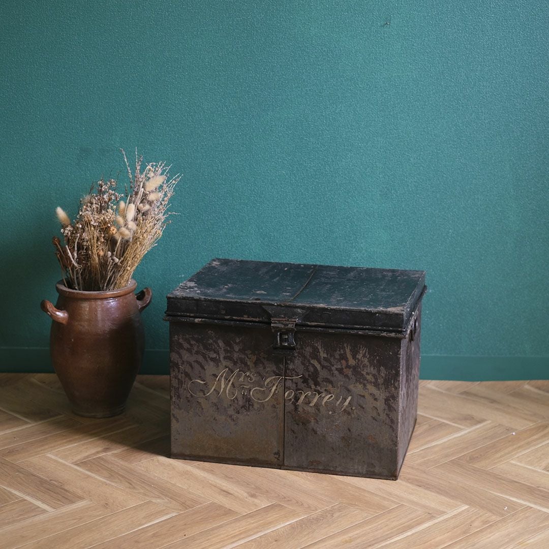 アンティークブリキボックス イギリス 蓋付収納箱の通販 アンティーク