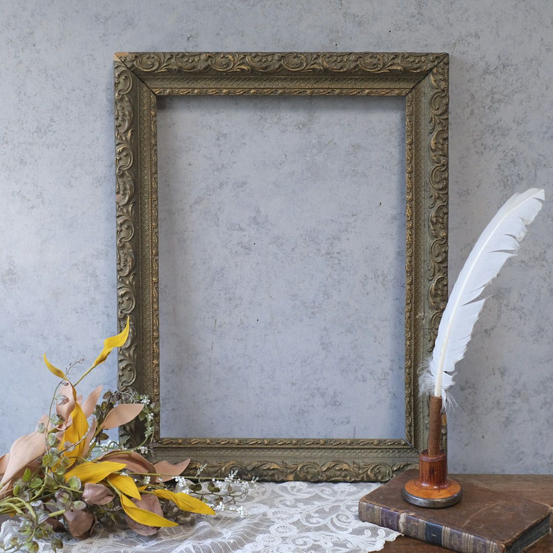 アンティーク額縁、油彩、10号相当、ゴールド、フランス、装飾、アート