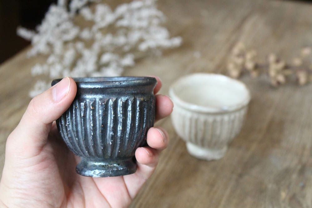 笠間焼【益子淳一】・しのぎぐい呑み/作家のうつわ お猪口 和食器 の