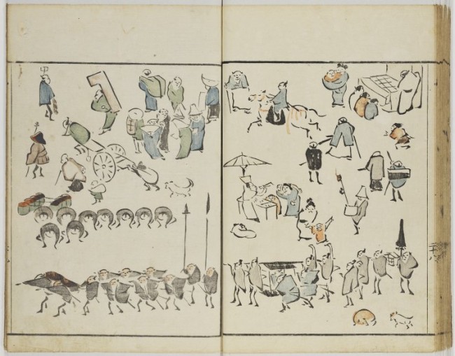 これは学べるぞ！人物の色んな所作が満載、江戸時代の絵師 鍬形蕙斎が