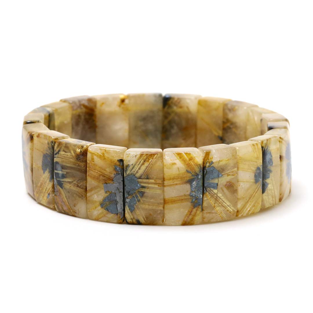 ギラギラな太陽放射ルチルクォーツのバングルブレスレット - 石の音ブログ