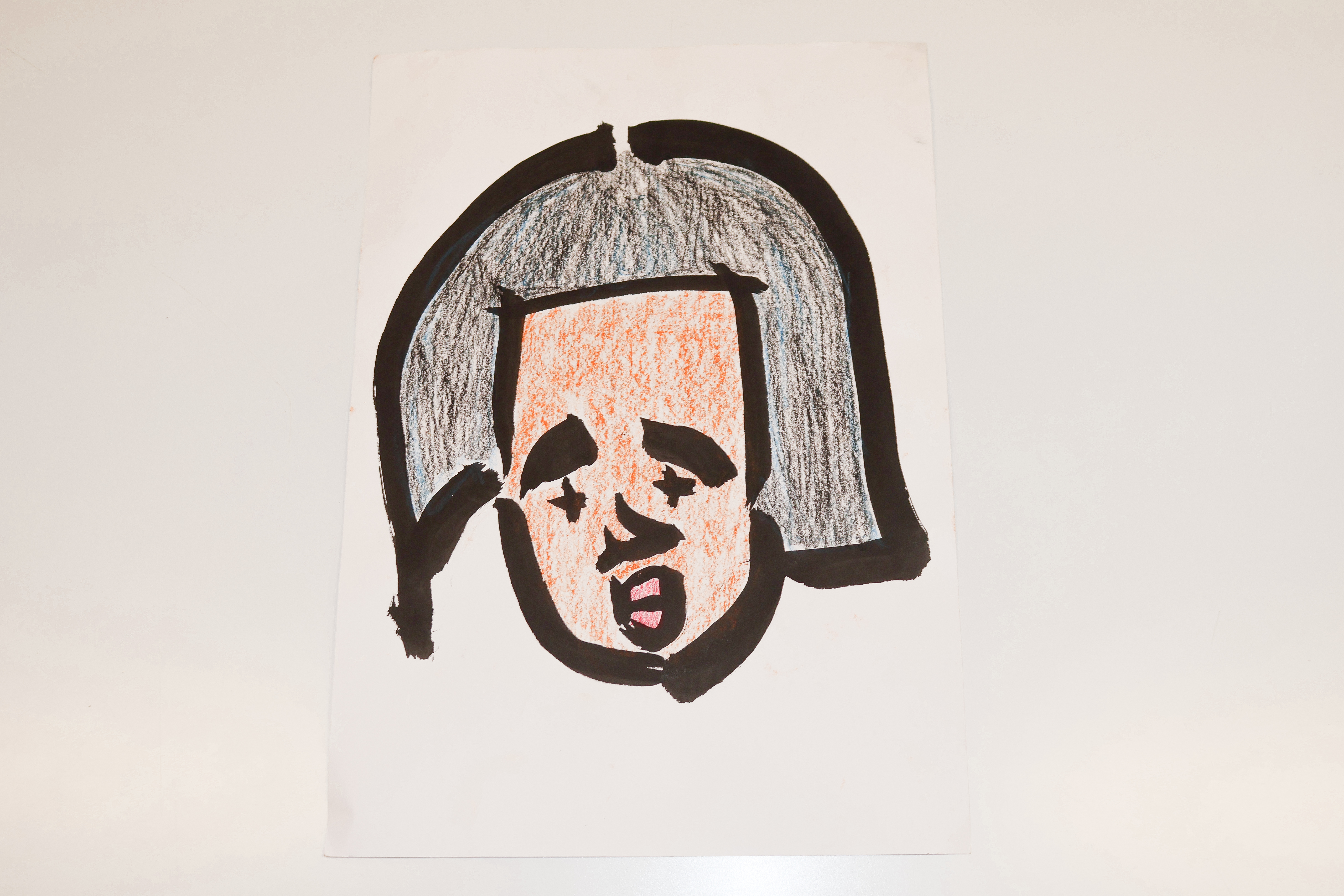 ハマダマサトシ」の文字で浜田の似顔絵を描く!? 不思議な書道芸人が