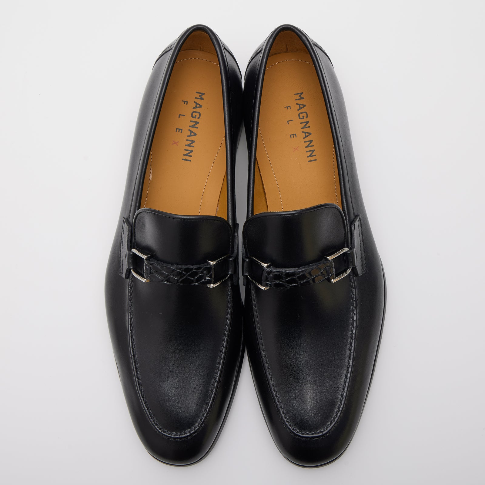 FLEX クロコレザーストラップローファー ブラック | 35646 BL