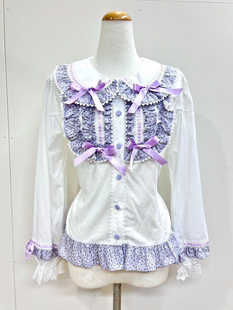 Mignonette Fleurie ブラウスオフ白×ラベンダー