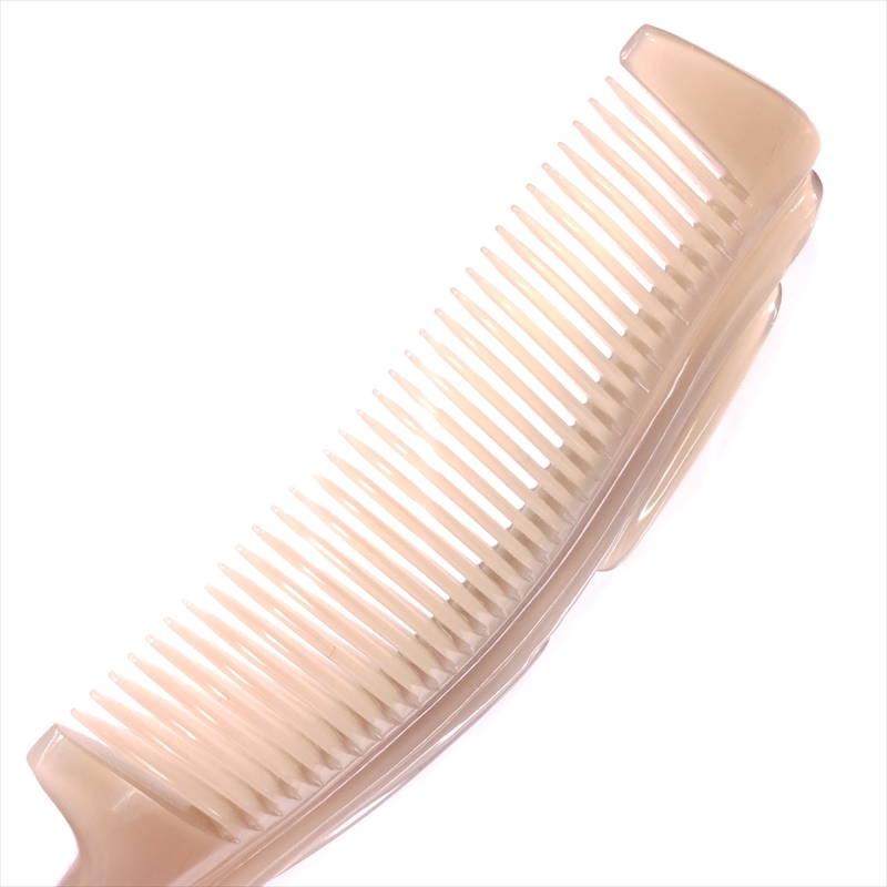 白水牛角 くし 彫刻工芸櫛 特級品 21cm 特大03 | 静電気が起きない水