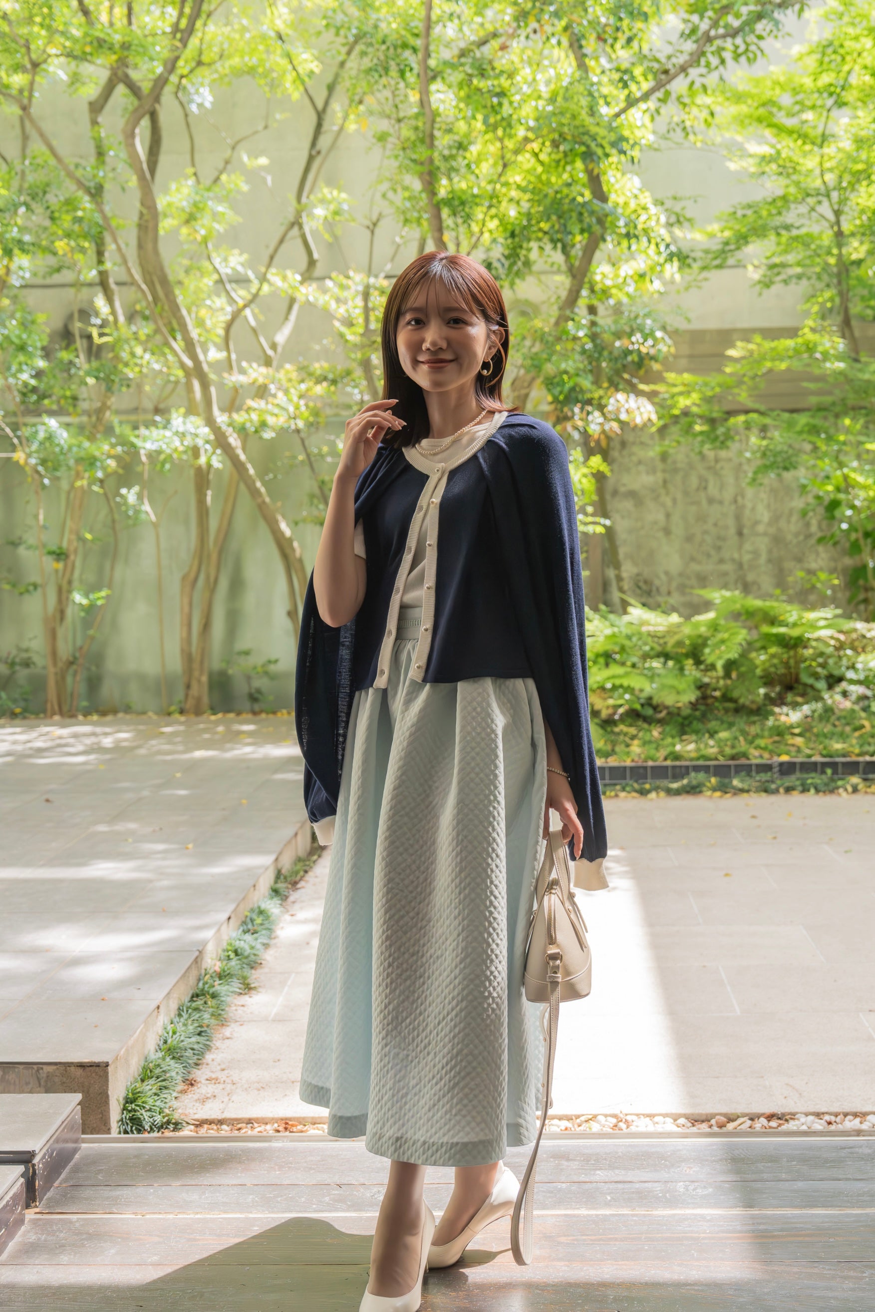 2WAYバイカラーニットカーディガン【レーヨン×リサイクルポリエステル