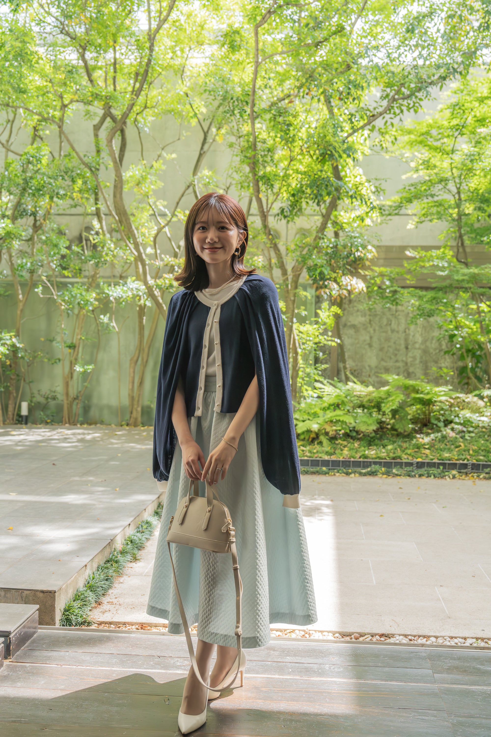 2WAYバイカラーニットカーディガン【レーヨン×リサイクルポリエステル