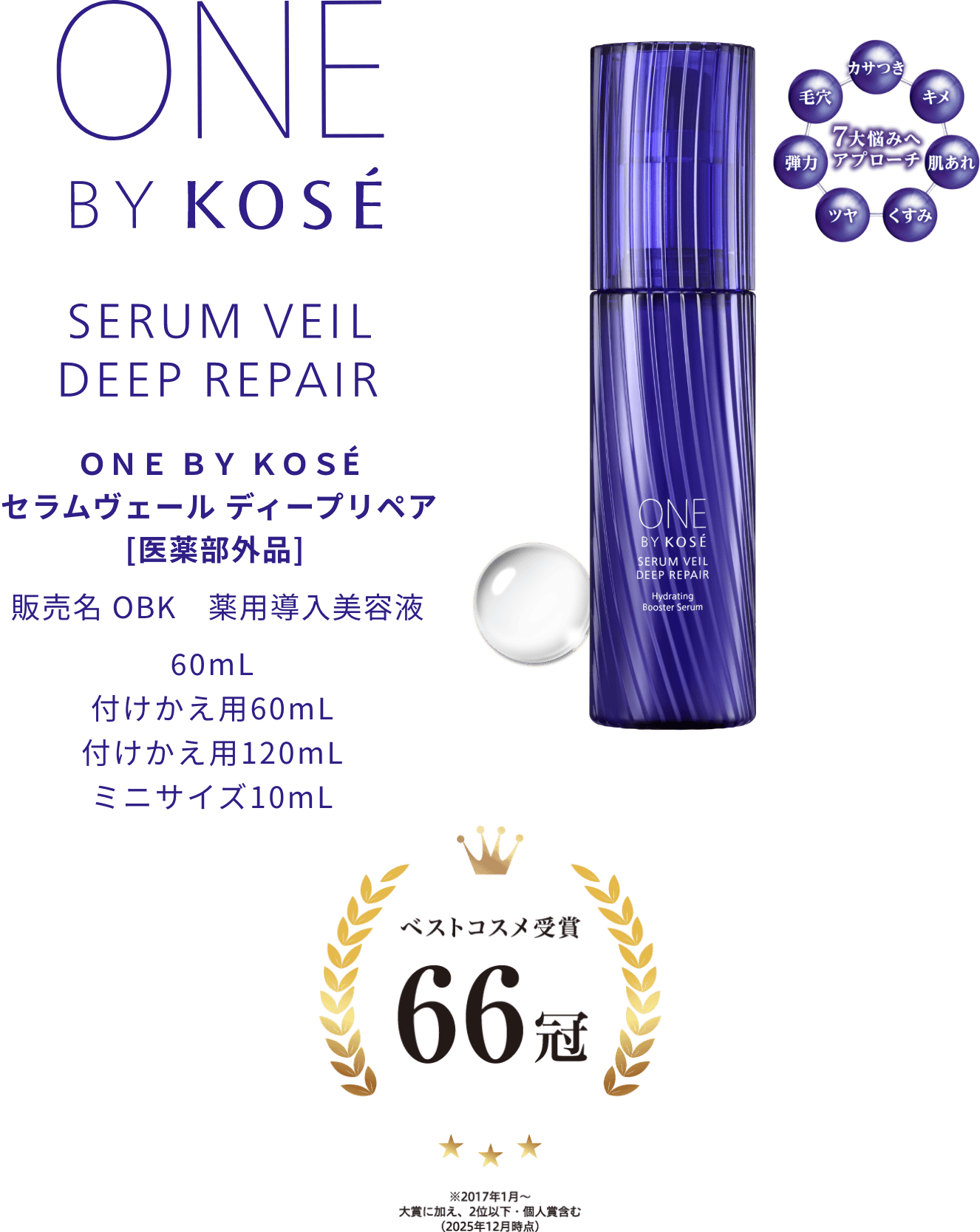 SERUM VEIL DEEP REPAIR｜ONE BY KOSE｜ Maison KOSÉ(メゾンコーセー)