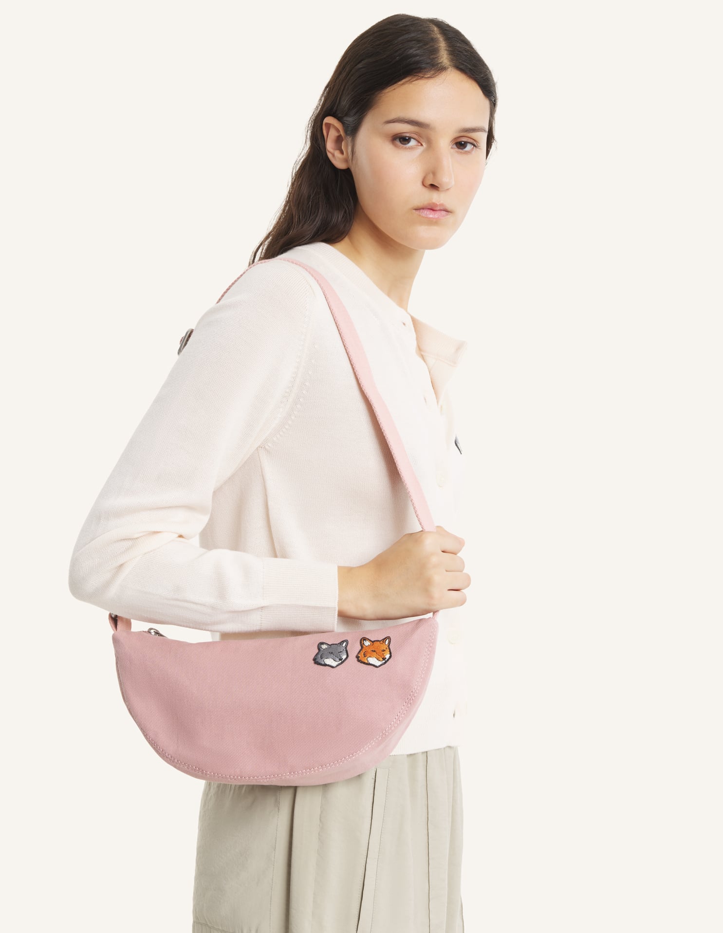 DOUBLE FOX HEAD FADED BUMBAG | Maison Kitsuné