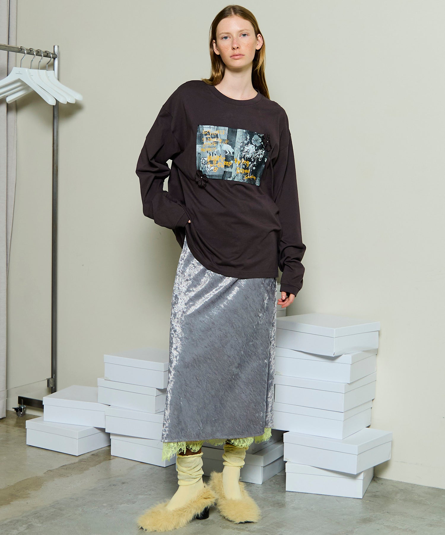 SALE】Garden Flower Photo Print Long Sleeve Tee