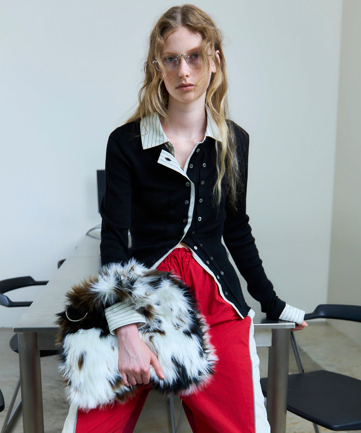 2way Shirt Knit Docking Tops