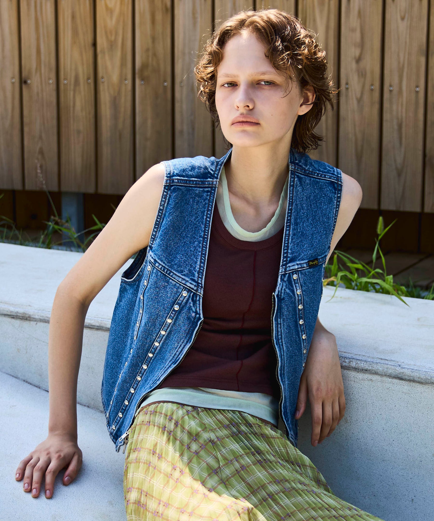 Wrangler×MAISON SPECIAL】Collaboration Studs Denim Vest