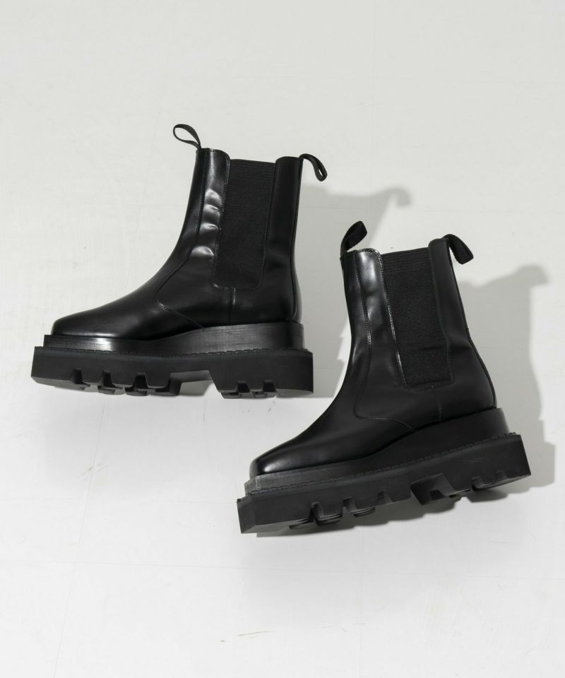 SPECIAL SHOES FACTORY COLLABORATION】Tank-Sole Side Gore Long Boots Ma