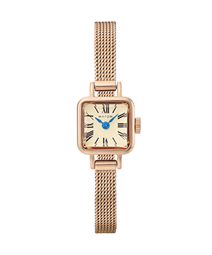 MATOW マトウ TSUKI 淡月 / MINI SQUARE ROSE GOLD CHAMPAGNE MESH