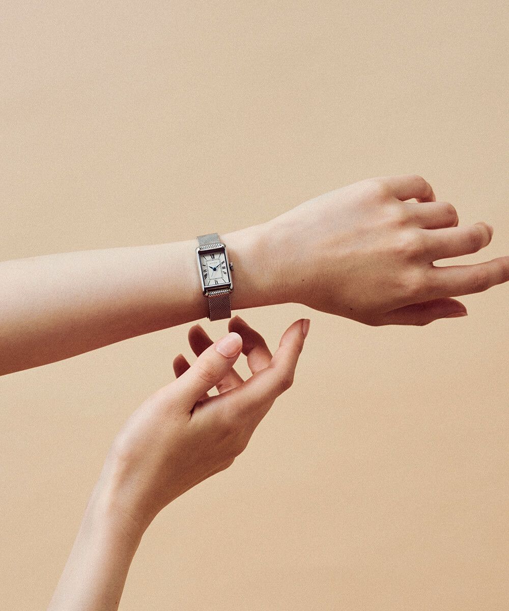 MATOW マトウ TSUKI 朧月 / SQUARE SILVER MESH レディース 腕時計