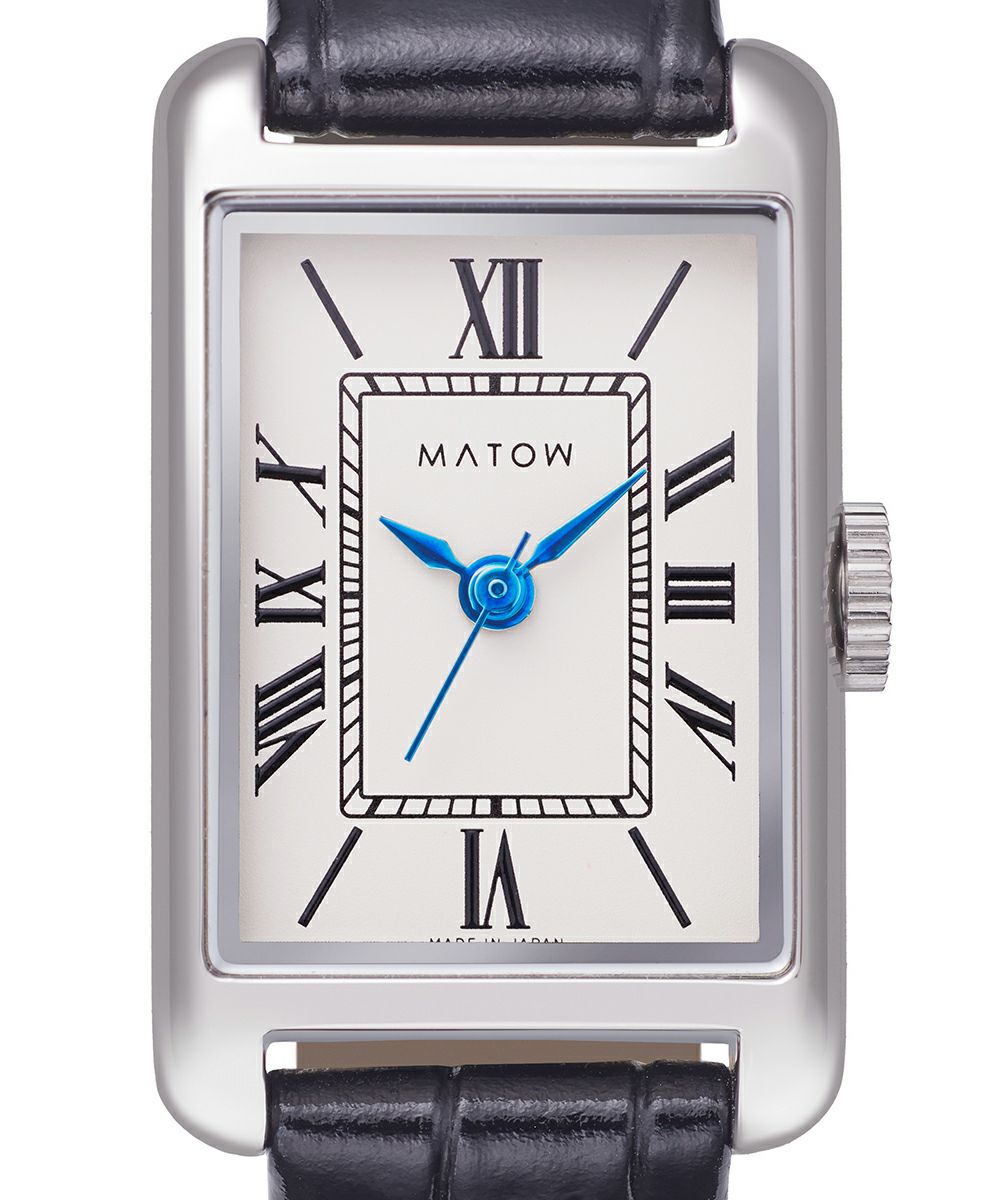 MATOW マトウ TSUKI 朧月 / SQUARE SILVER BLACK LEATHER レディース