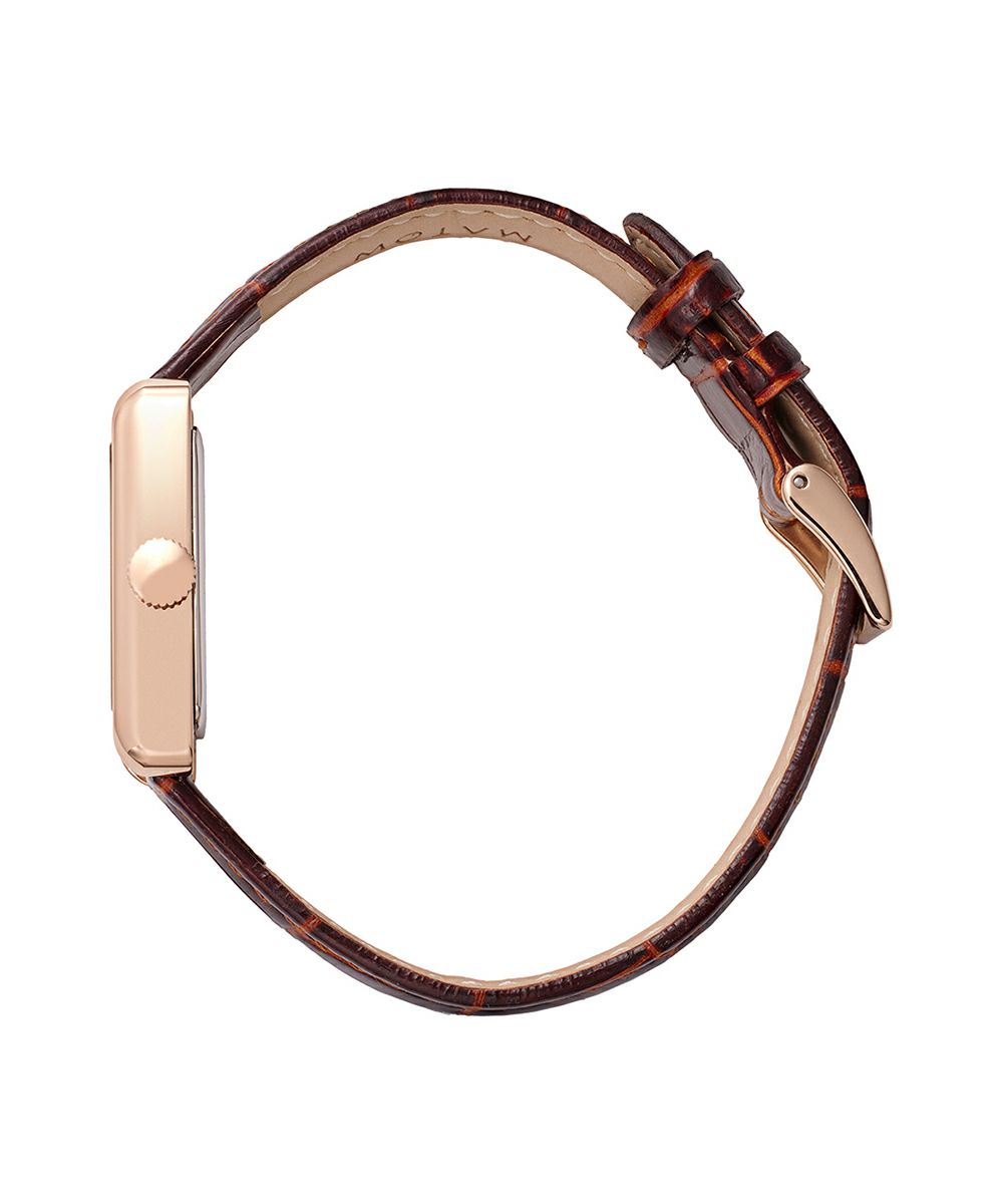 MATOW マトウ TSUKI 朧月 / SQUARE ROSE GOLD BROWN LEATHER