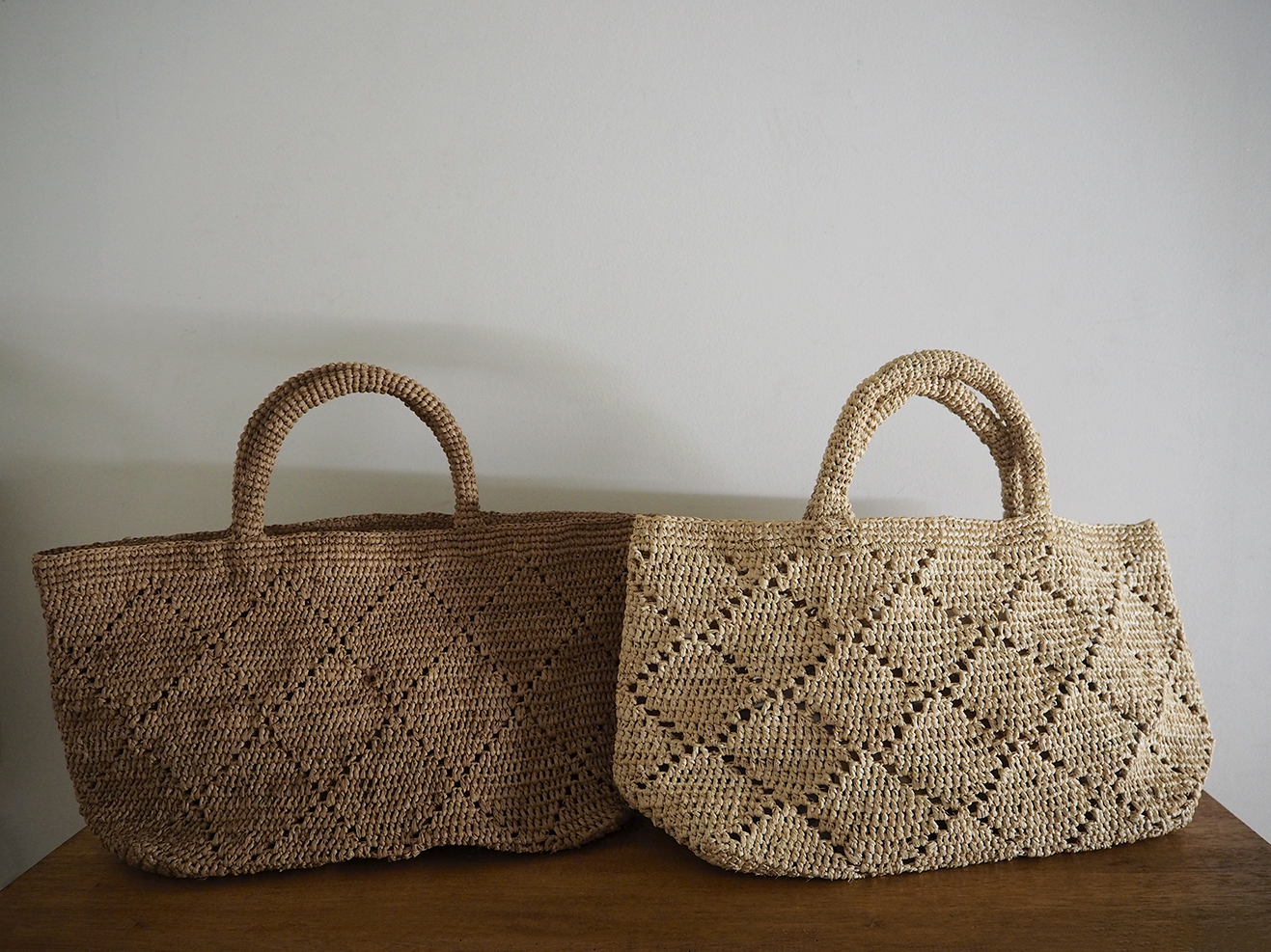 ラフィアかぎ編みバッグ横長モロッコ柄透かし - 投稿 │ 松野屋