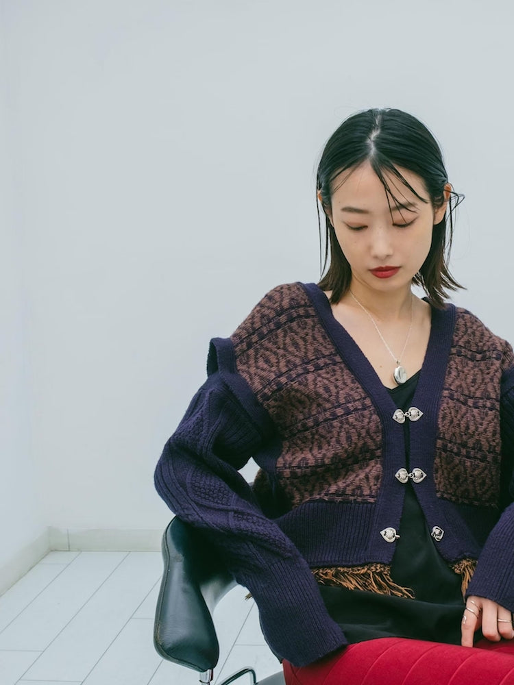 2way Bi-color Knit Cardigan – MARTE