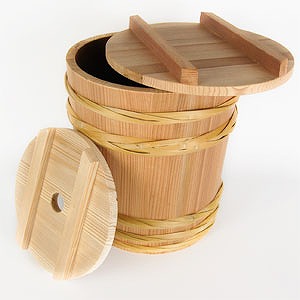 現品限り！竹製たが一部切れ◎桶職人の手作り木桶｜越前有機味噌蔵