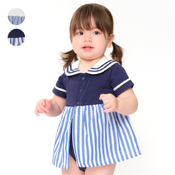 セーラー衿ブルマロンパース カバーオール｜子供服・ベビー服の通販は