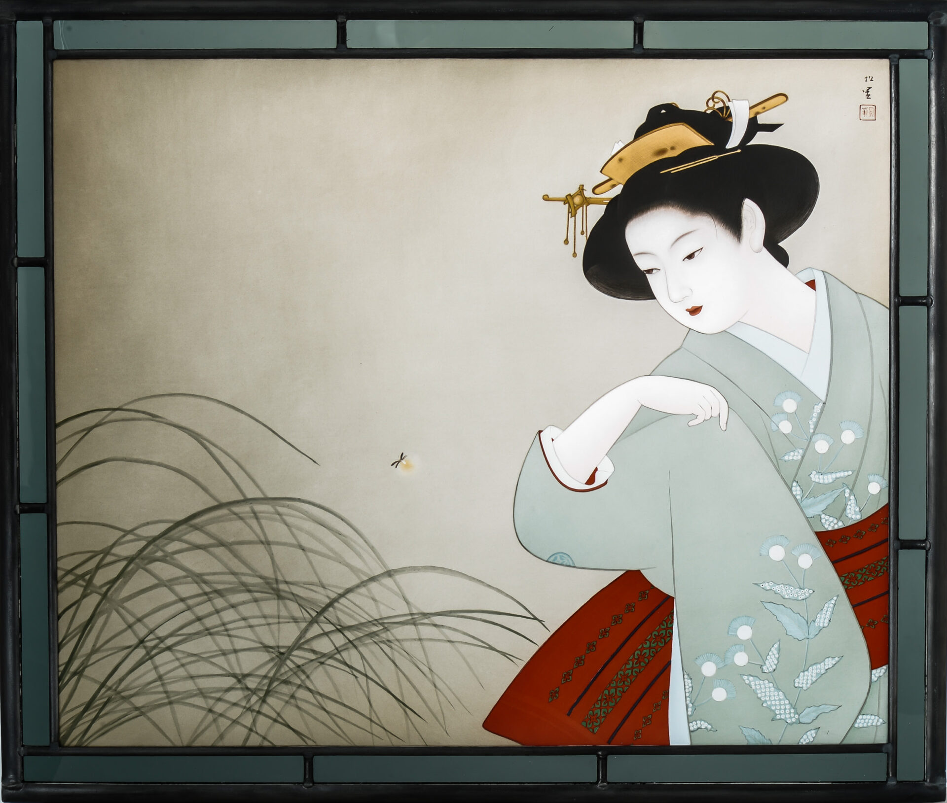 美人画 上村松園 新蛍 | Stained Glass Works