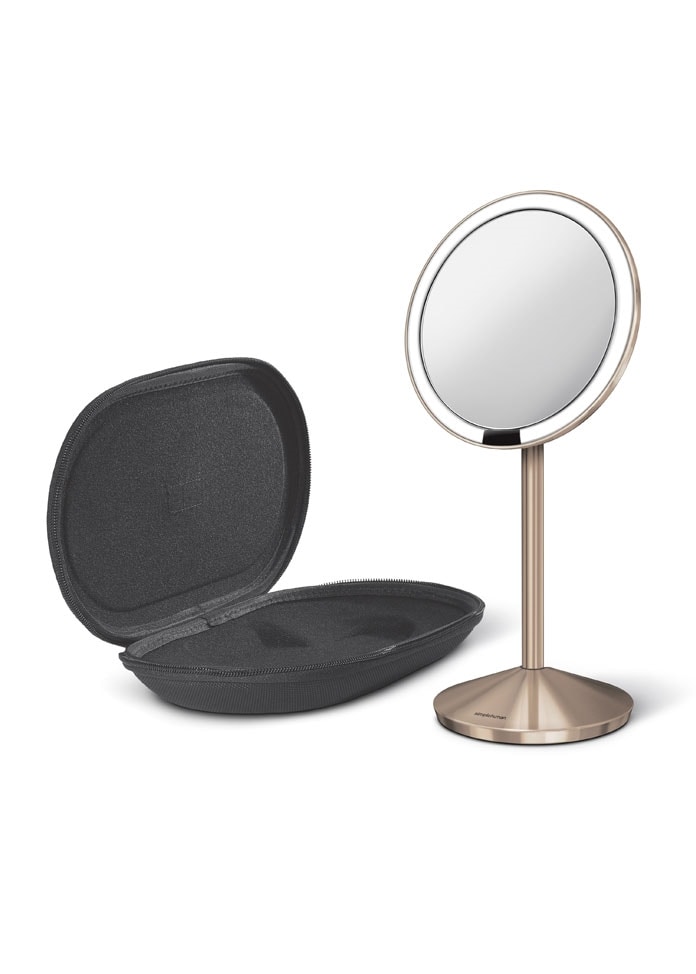 simple human】センサーメイクアップミラーミニ オ ローズゴールド